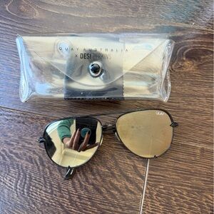 Quay Australia Black and Gold Sunglasses